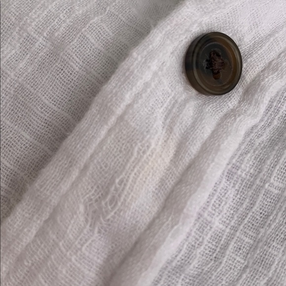 Cat & Jack White Cotton Button Down Shirt 4T EUC Beach Summer Photos - Picture 11 of 11